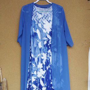 Dress set, long dress with sheer jacket